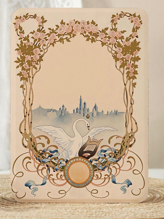 Swan Princess Clear-Back Kindle Case with Strap