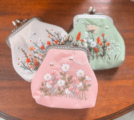 Vintage embroidered coin purse with love, Meena