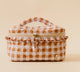 Maple Gingham Quilted Cosmetic Bag