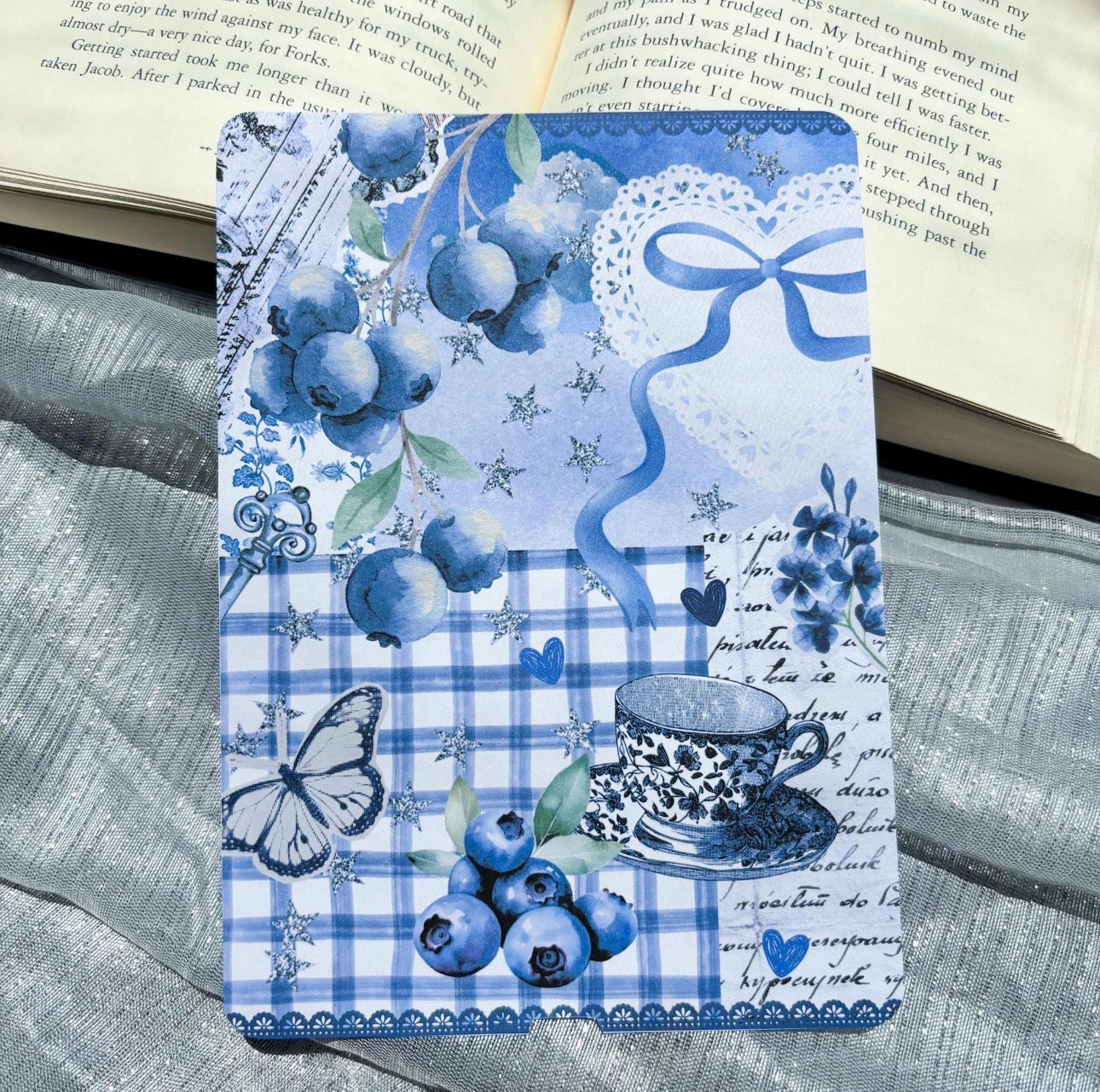 Blueberry Tea Party Holographic Kindle Insert
