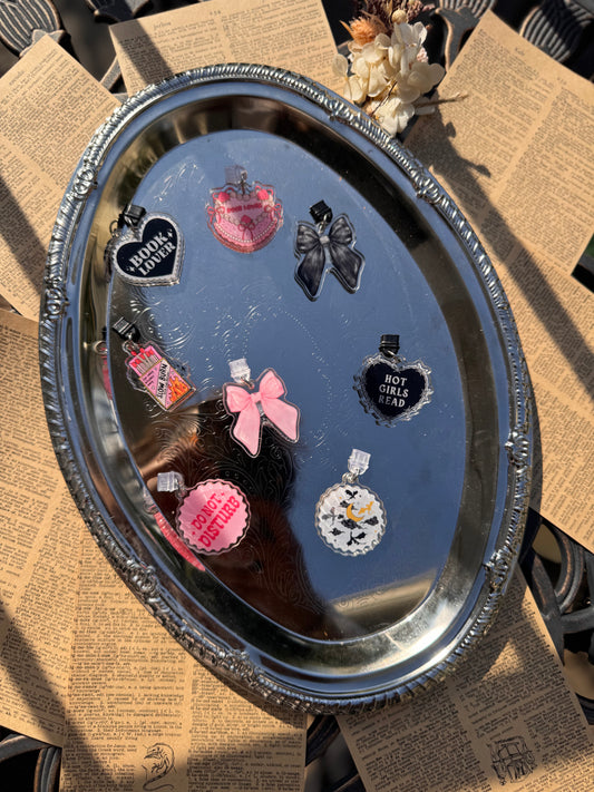 Book Lover Heart Dust Plug Charm (Double-Sided)