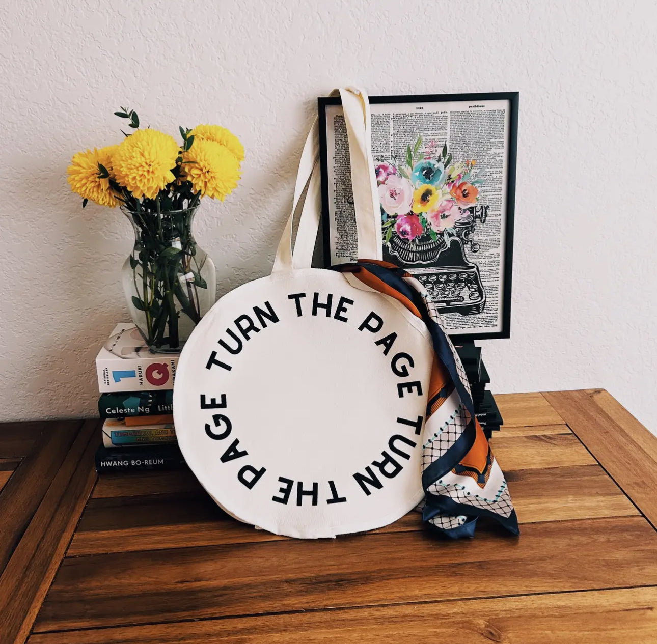 Turn the Page Circle Tote