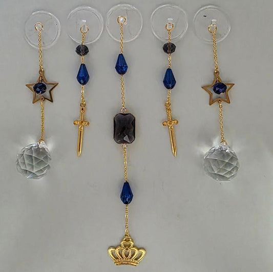 Crowned in Starlight Fantasy Bookshelf Charms – Set of 5