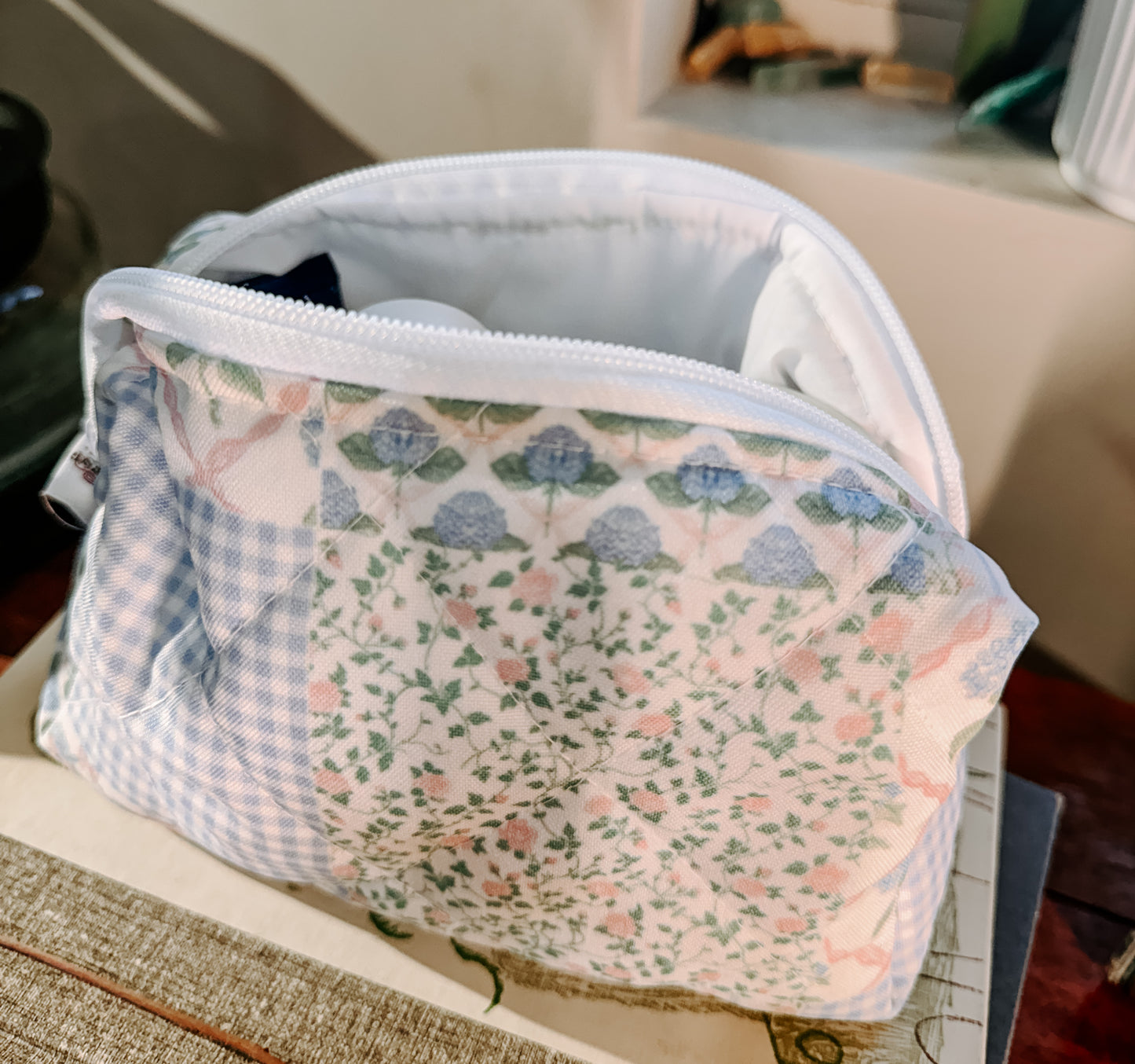 Handmade XL Quilted Makeup Pouch