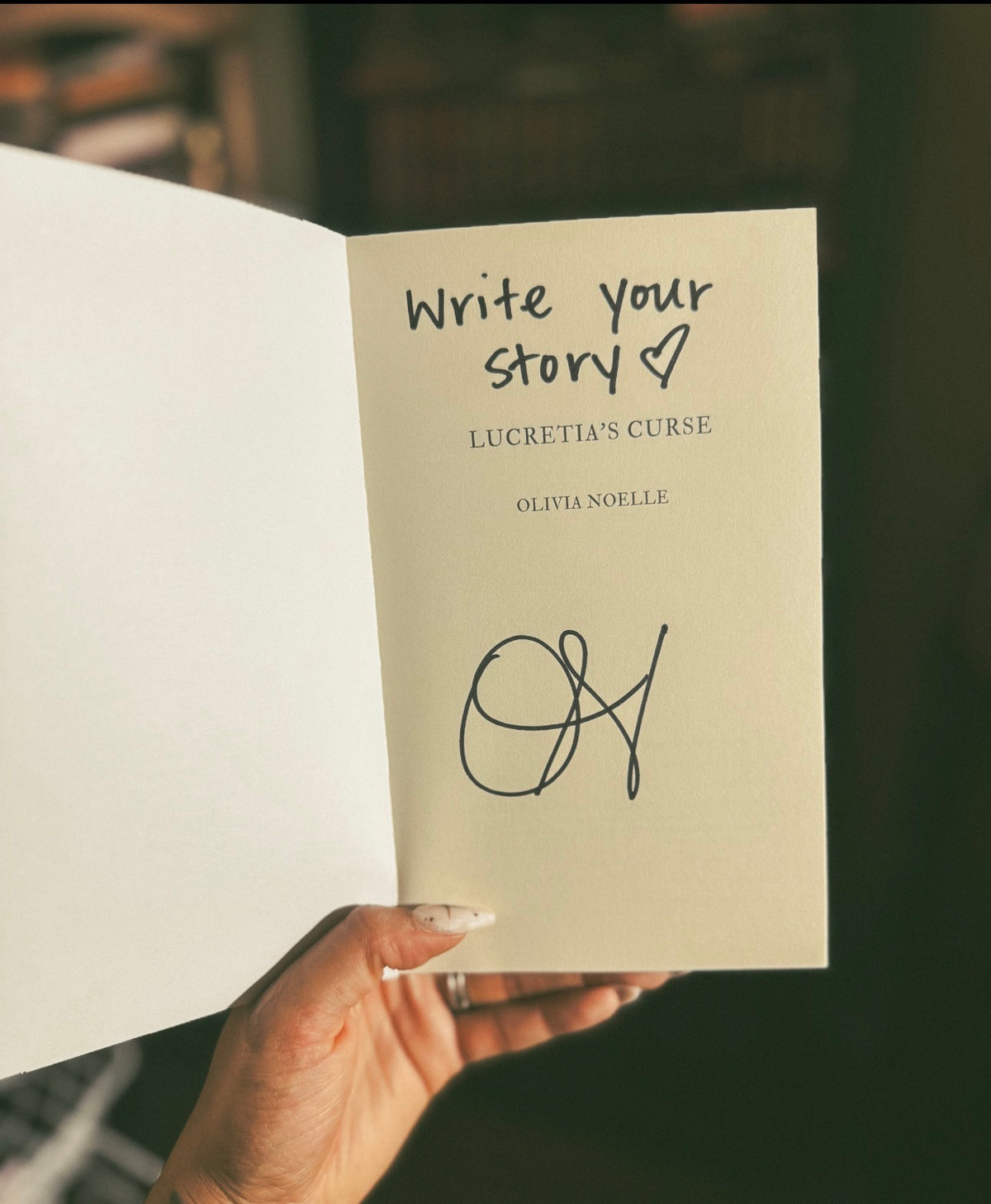 Lucretia's Curse By: Olivia Noelle SIGNED