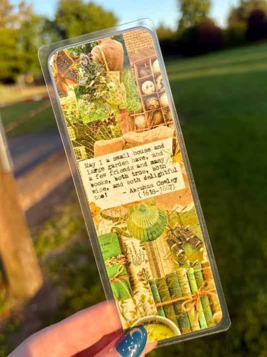 Cottagecore green collage bookmark