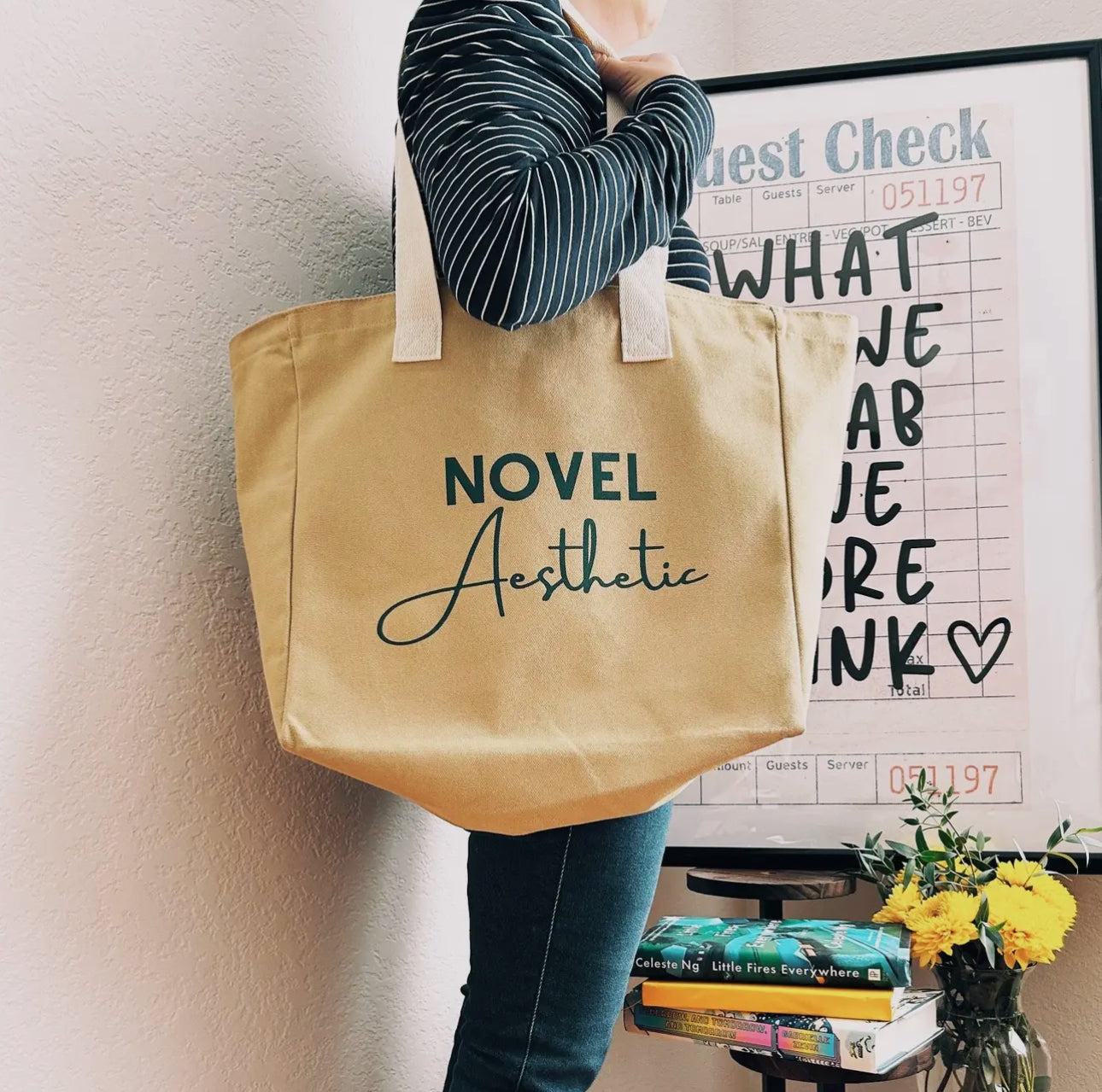 Novel Aesthetic Canvas Tote
