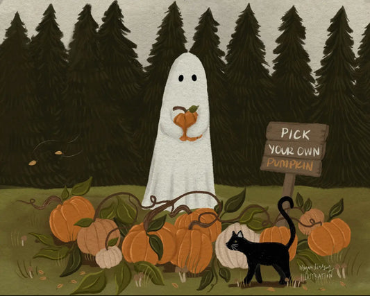 “Pick Your Own Pumpkin” Art Print with frame