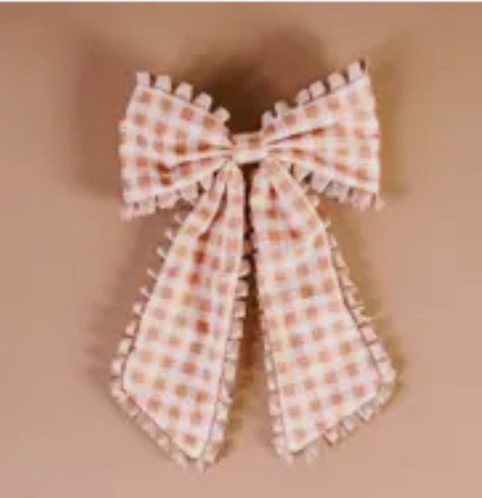 Maple Gingham Darling Bow
