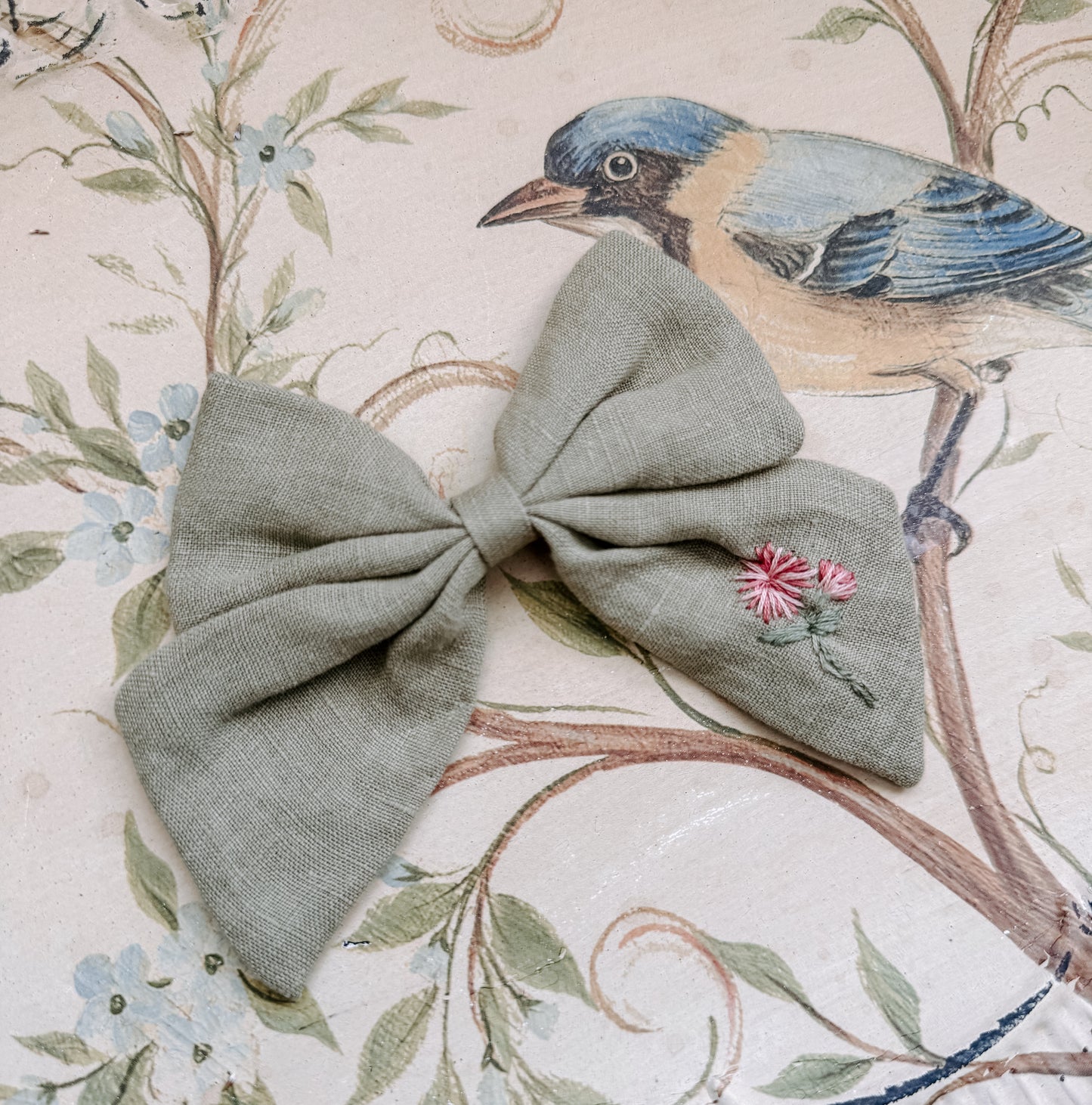 Woodland Whimsy Linen Bows – Floral Edition