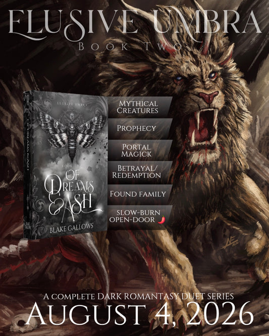 Of Dreams & Ash By: Blake Gallows SIGNED BOOKPLATE W/ Swag PREORDER