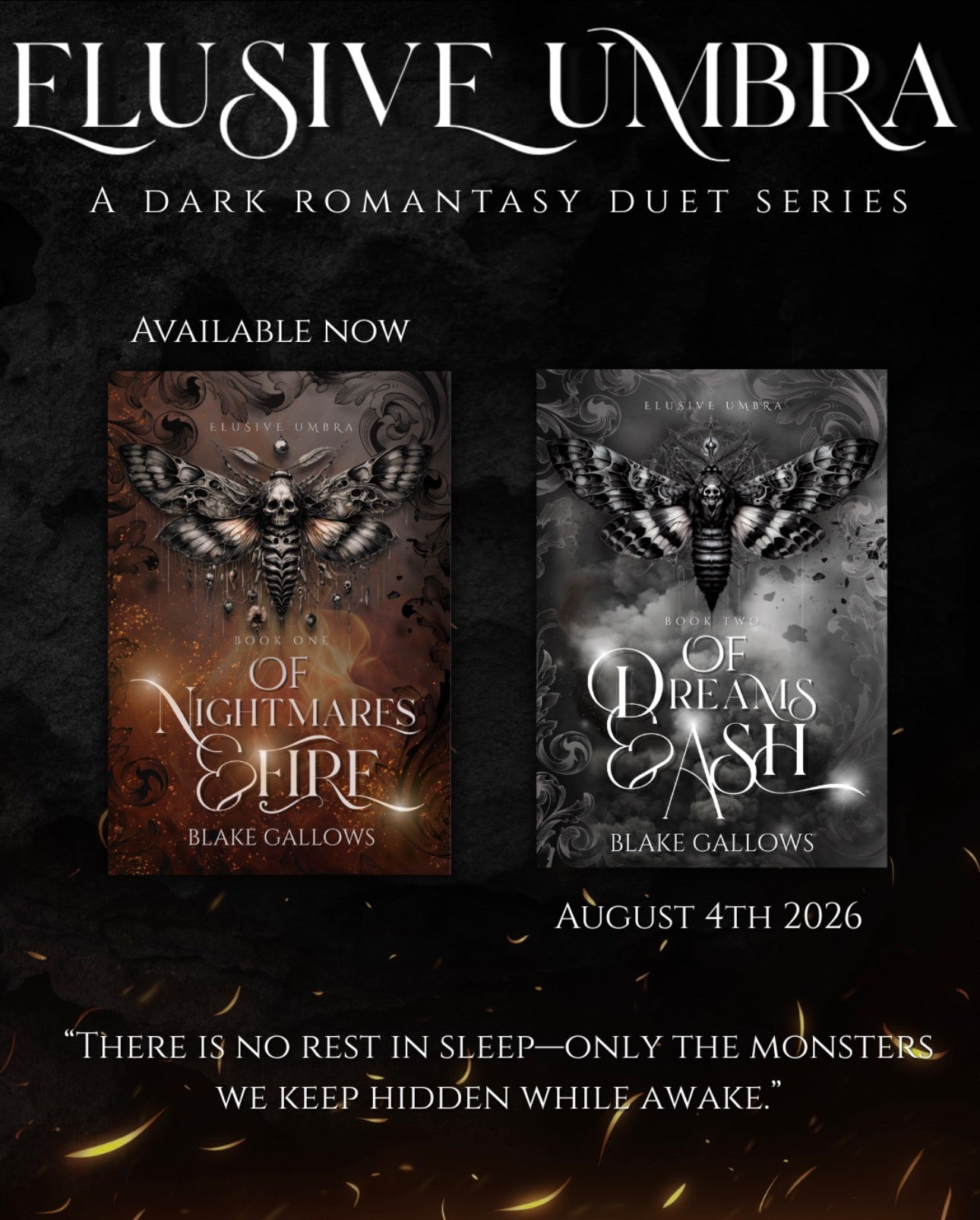 Of Dreams & Ash By: Blake Gallows SIGNED BOOKPLATE W/ Swag PREORDER
