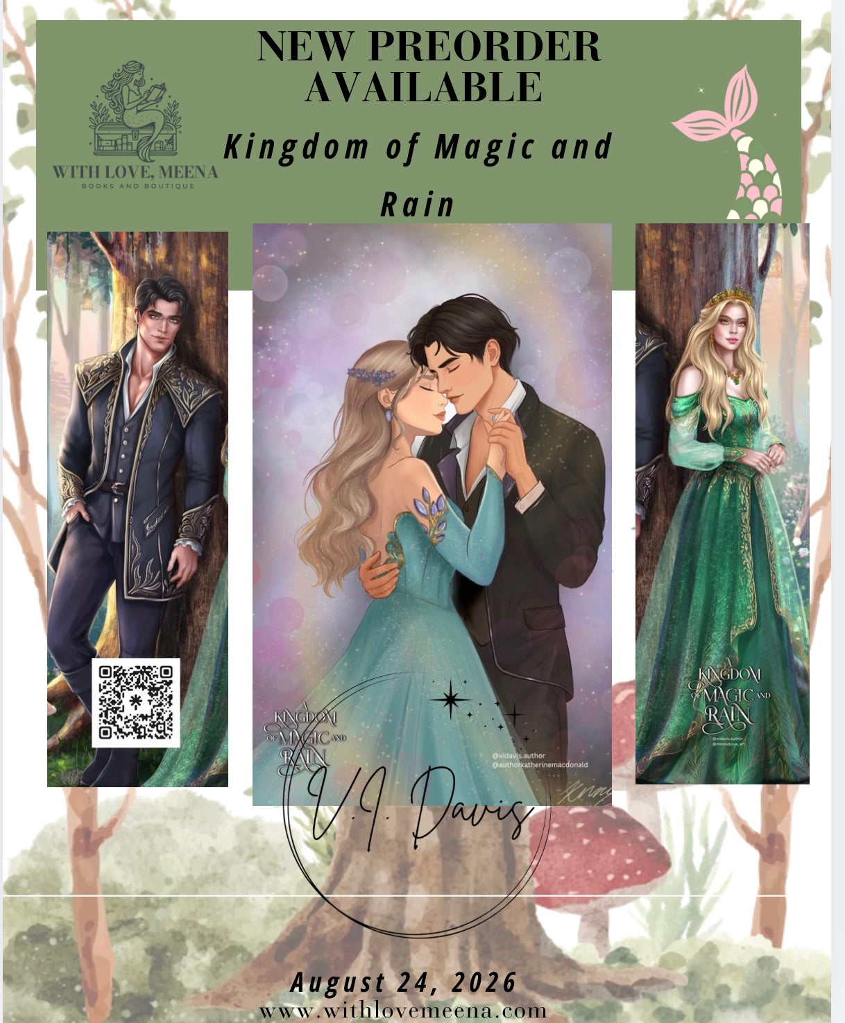 A Kingdom of Magic and Rain By: V.I. Davis W/ Signed Bookplate & Swag PREORDER