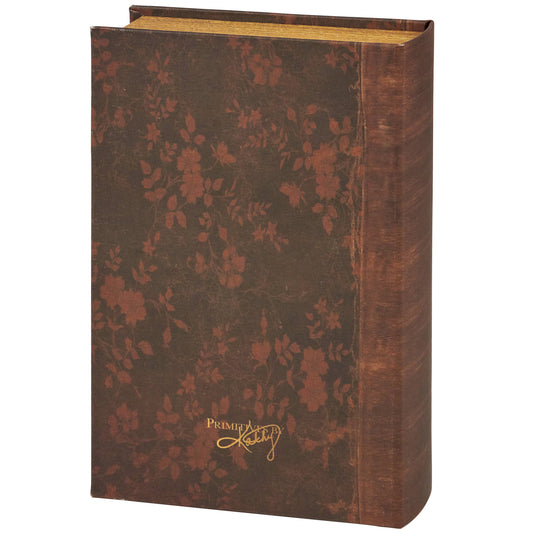 Book-shaped secret compartment with floral patterned cover