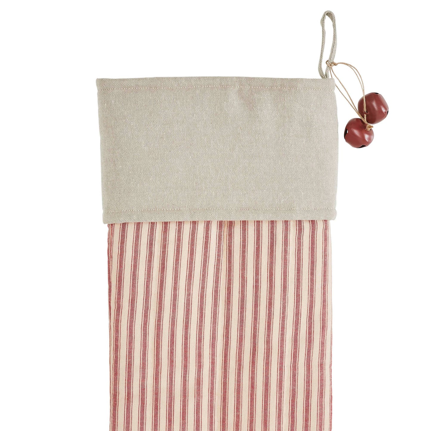 Vintage Red Ticking Stripe Stocking