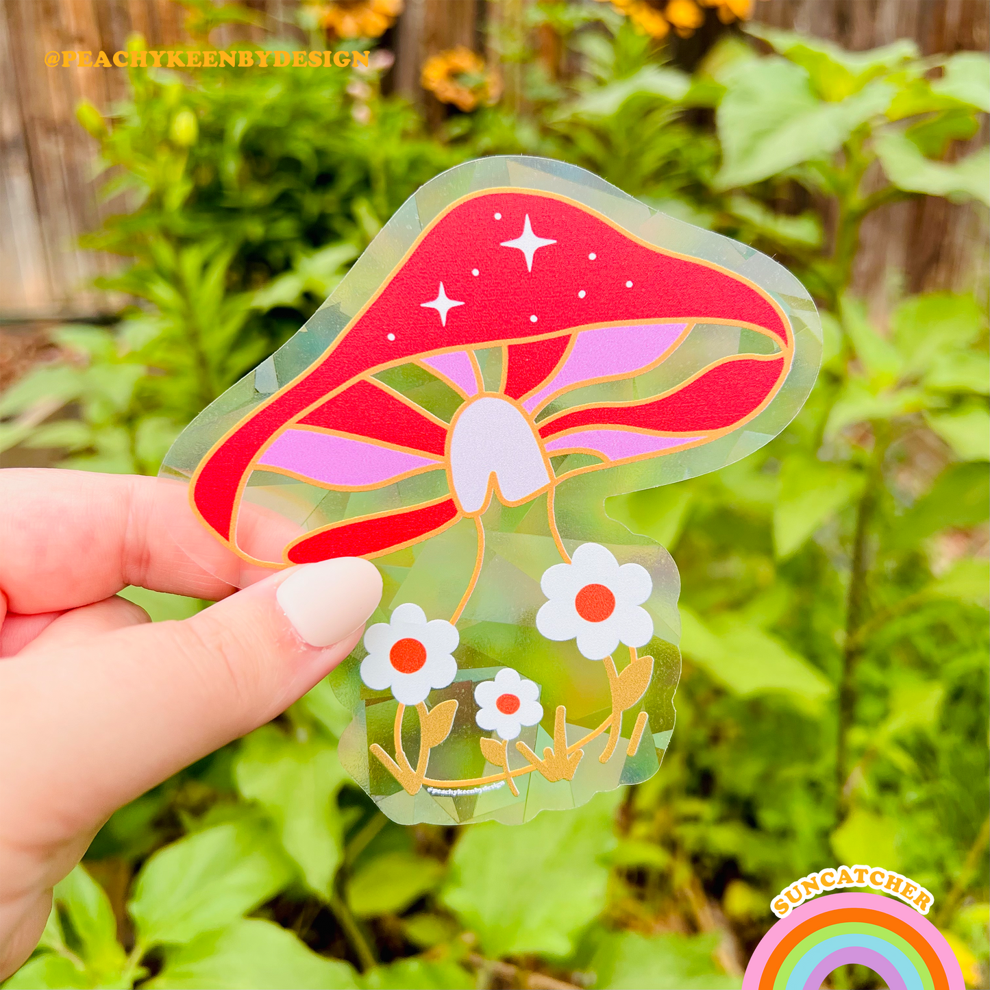 SUNCATCHER Sparkle Mushroom Sticker
