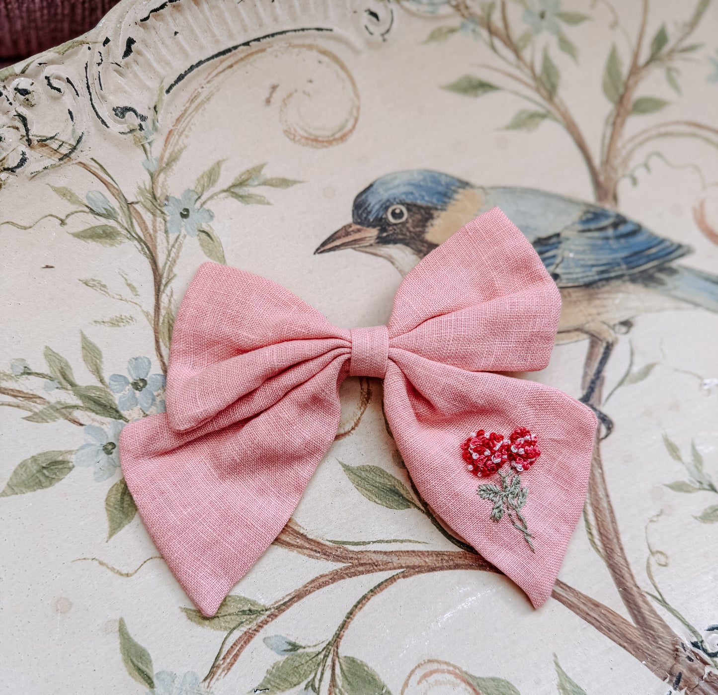 Woodland Whimsy Linen Bows – Floral Edition