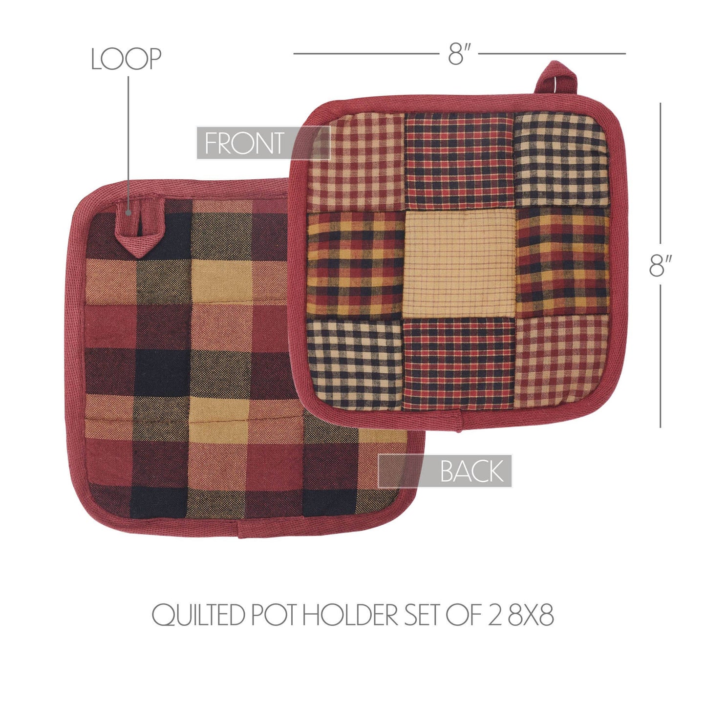 Cottage Quilt Pot Holder Duo