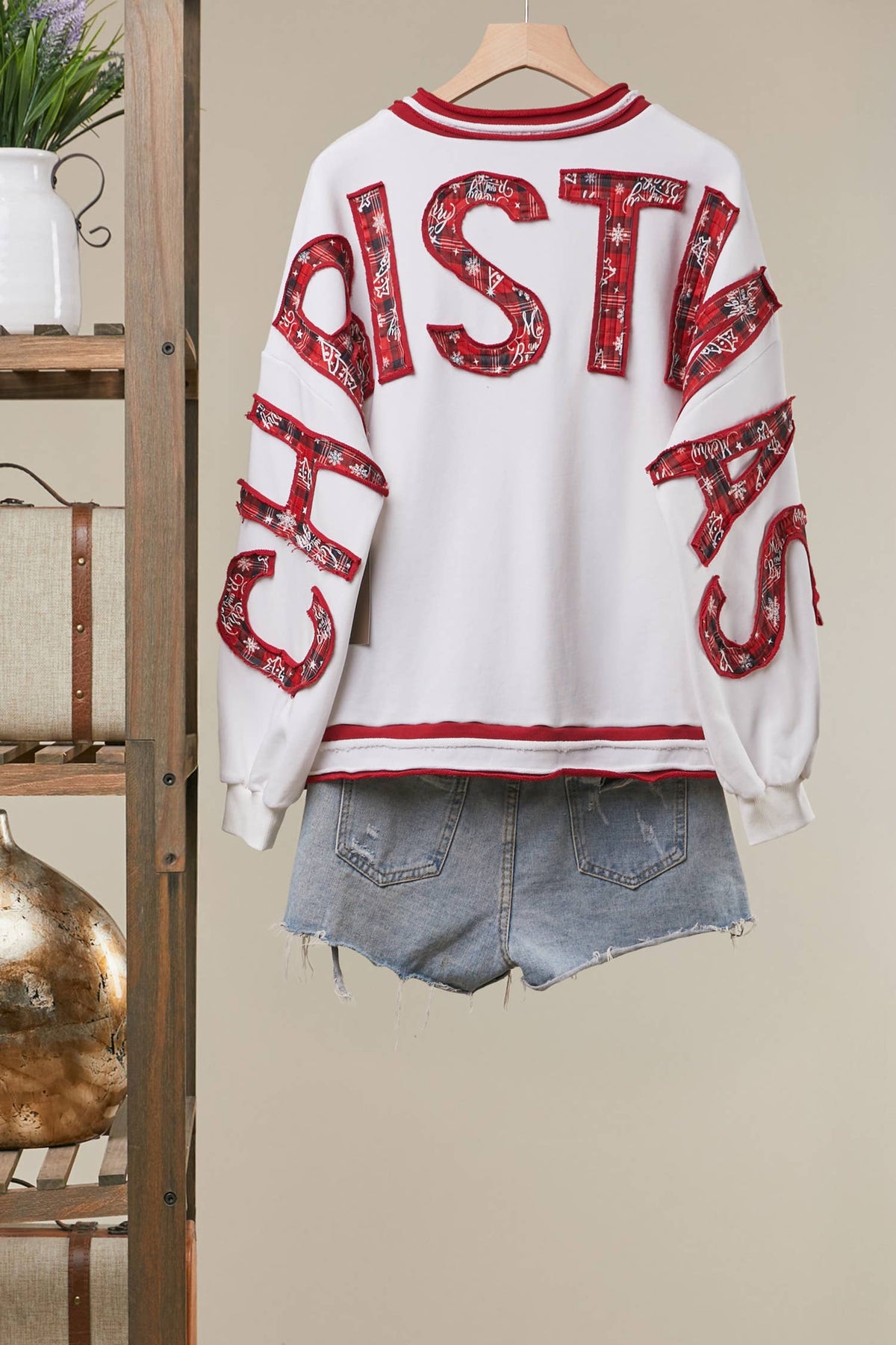 Plaid Christmas Varsity Sweatshirt