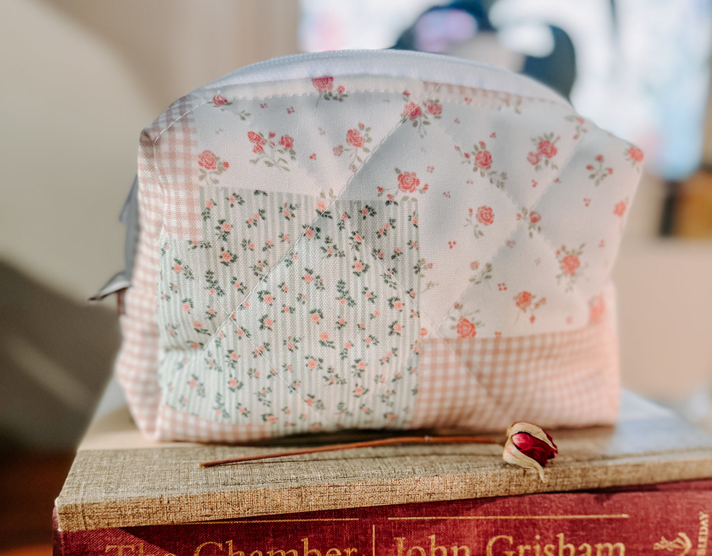 Handmade XL Quilted Makeup Pouch