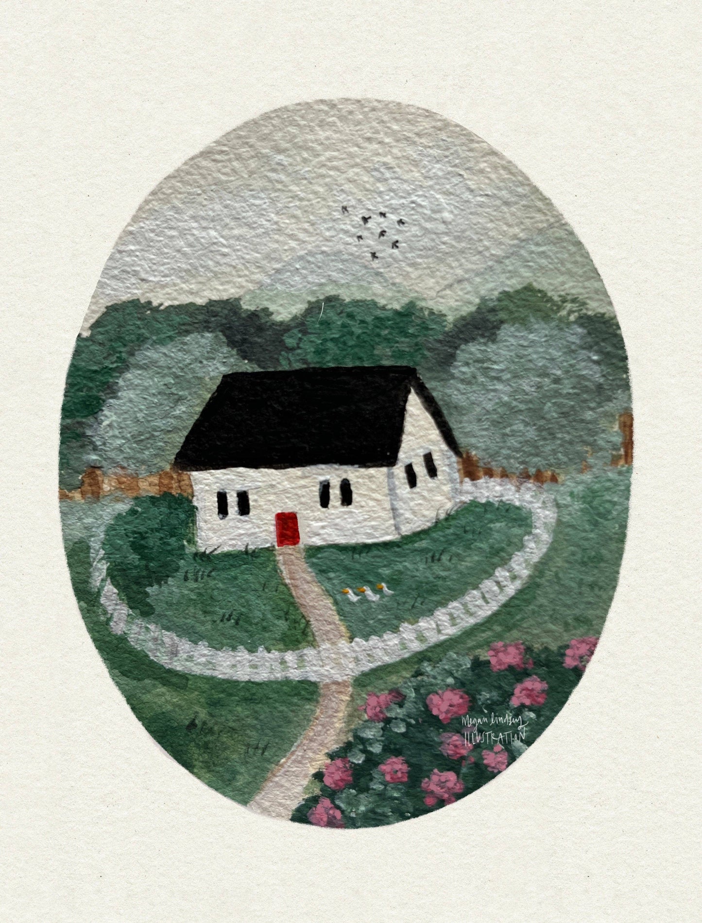 Floral Cottage – 4x6 Fine Art Print (Framed or Unframed)