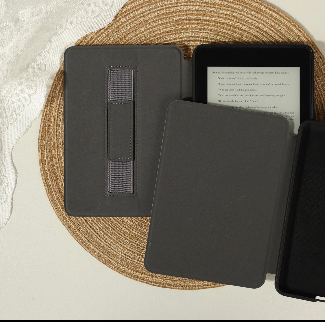 Enchanted Rider Clear-Back Kindle Case with Strap