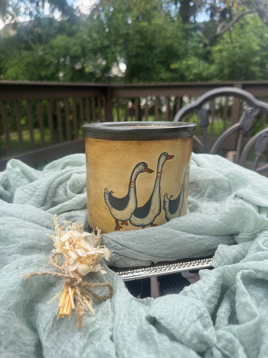 Vintage Roseville Goose Crock | Cottage Kitchen Utensil Holder