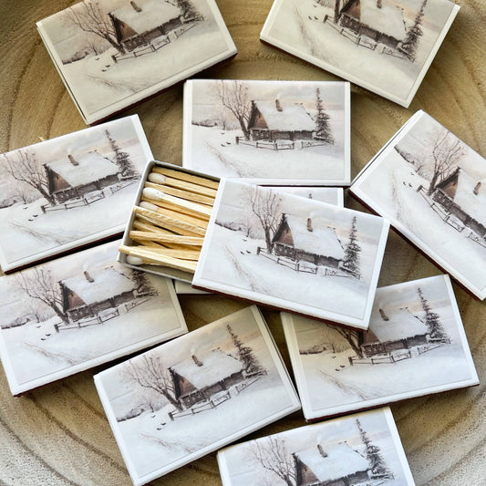 Winter Cabin Match Set Christmas Matches