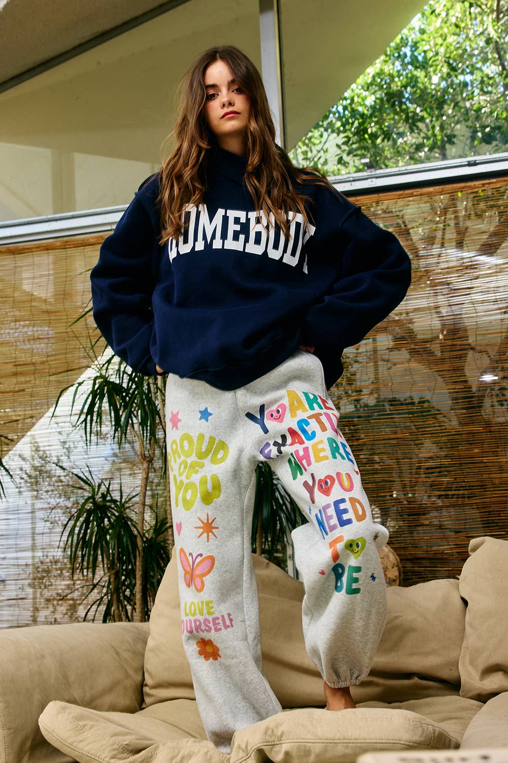Homebody Reversible Mock Neck Sweatshirt