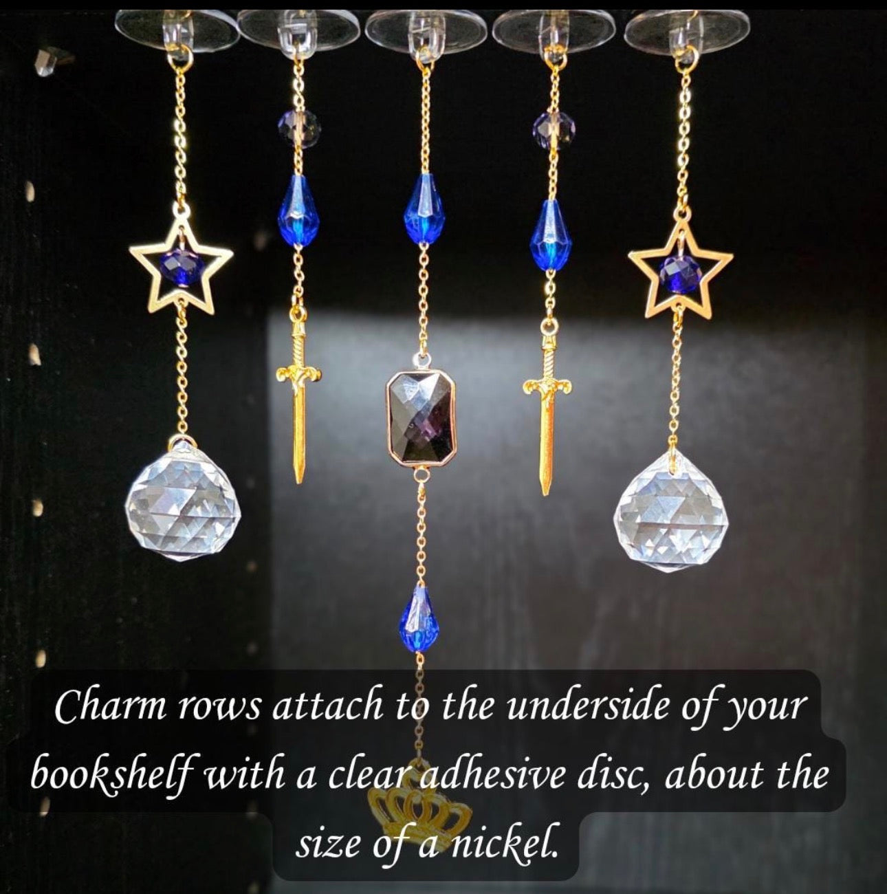 Crowned in Starlight Fantasy Bookshelf Charms – Set of 5
