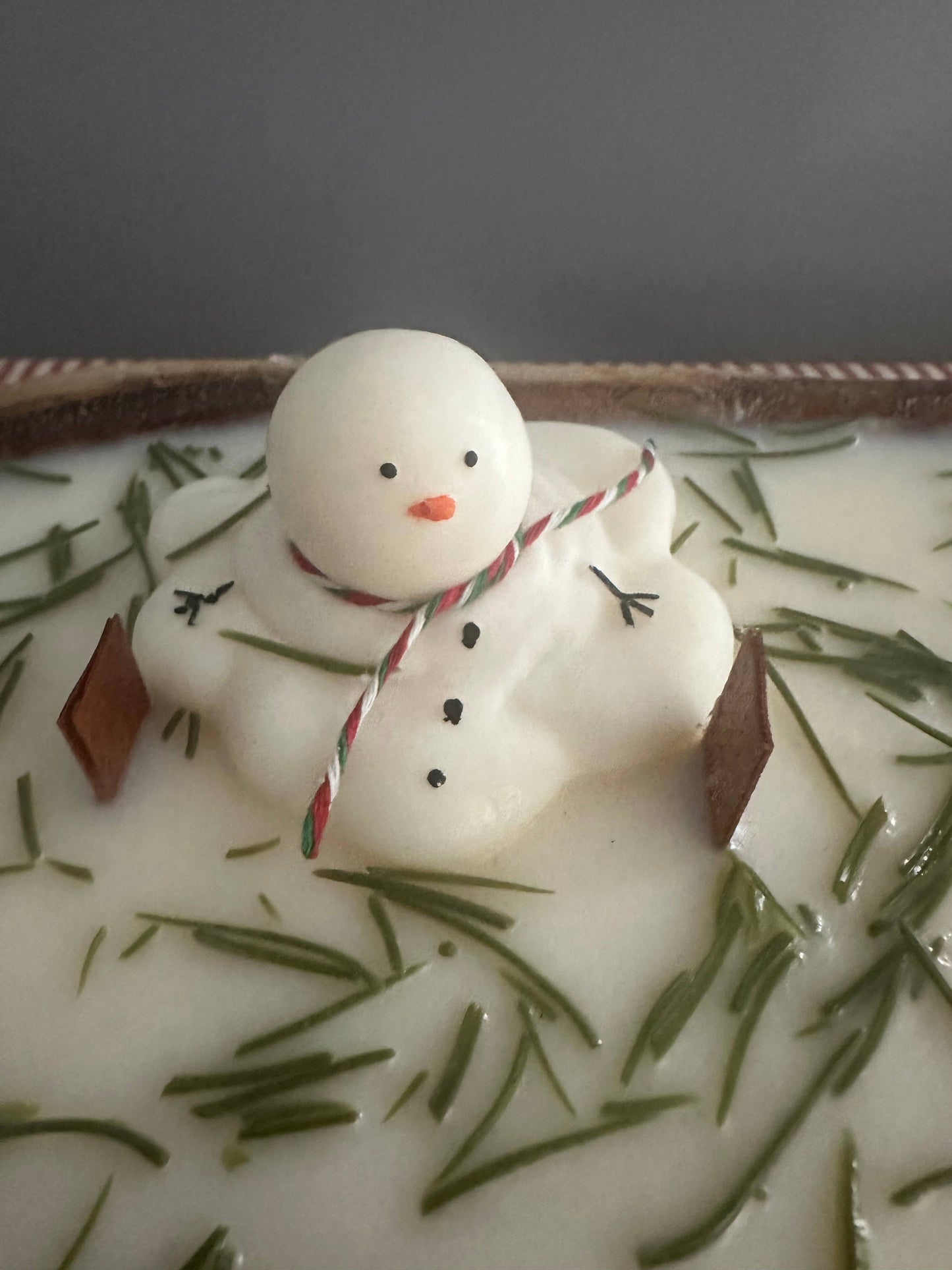 Snowman Dough Bowl Soy Wax Candle (Balsam Fir)