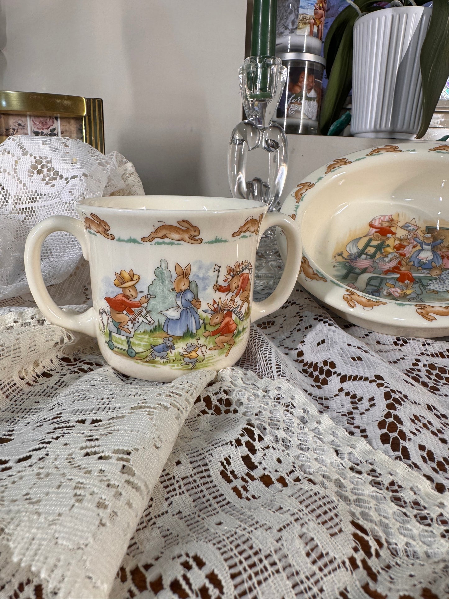 Vintage Bunny Storybook Children’s Dish Set (3-Piece)