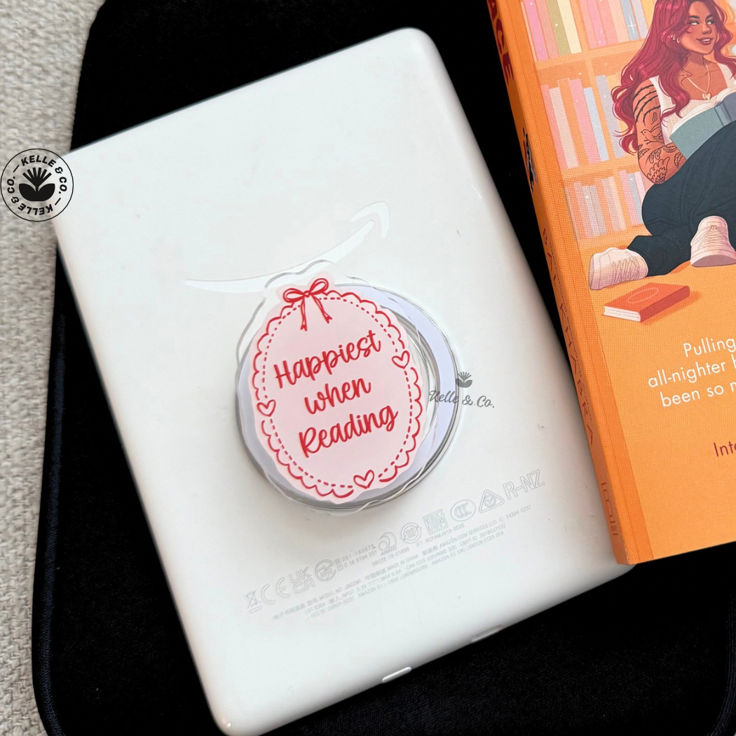Happiest When Reading Kindle Grip