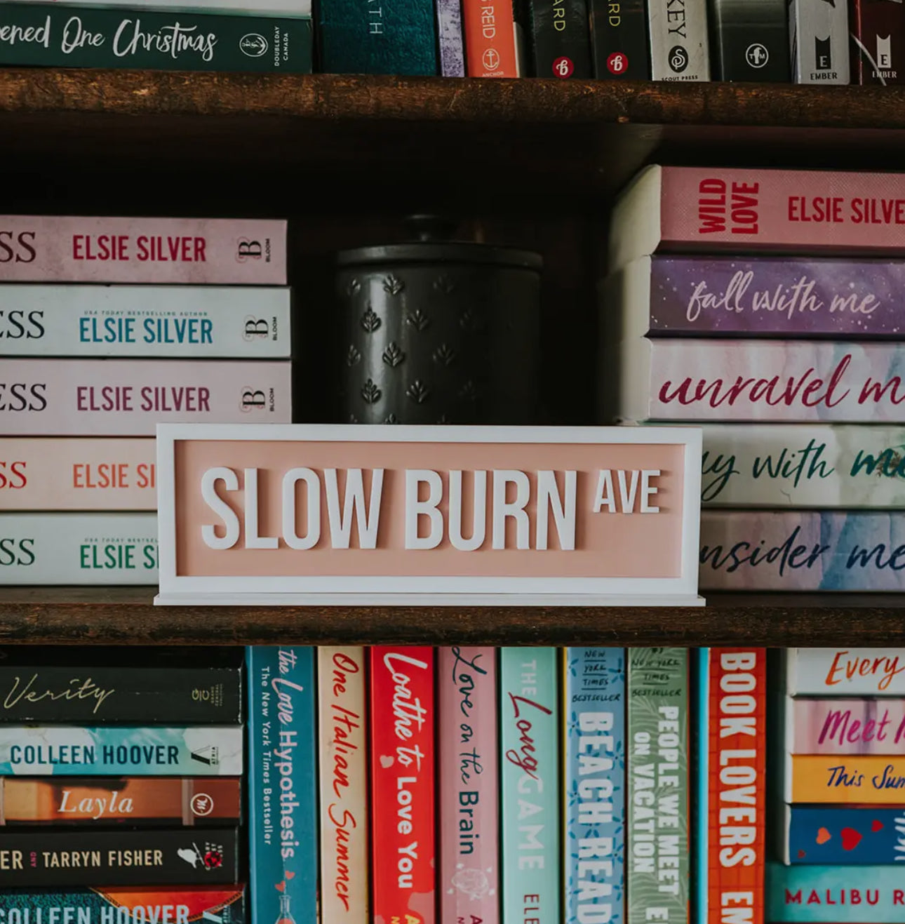 Slow Burn Ave Acrylic Shelf Sign