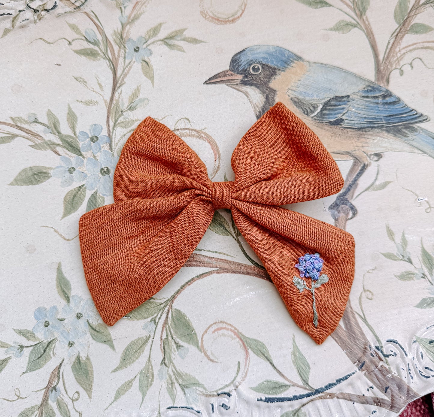 Woodland Whimsy Linen Bows – Floral Edition