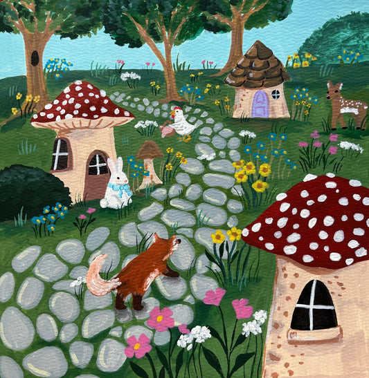 Woodland Village 5×5 Art Print