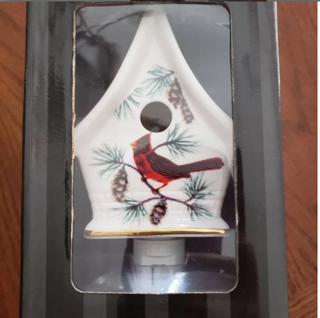 Porcelain Cardinal Guardian Night Light