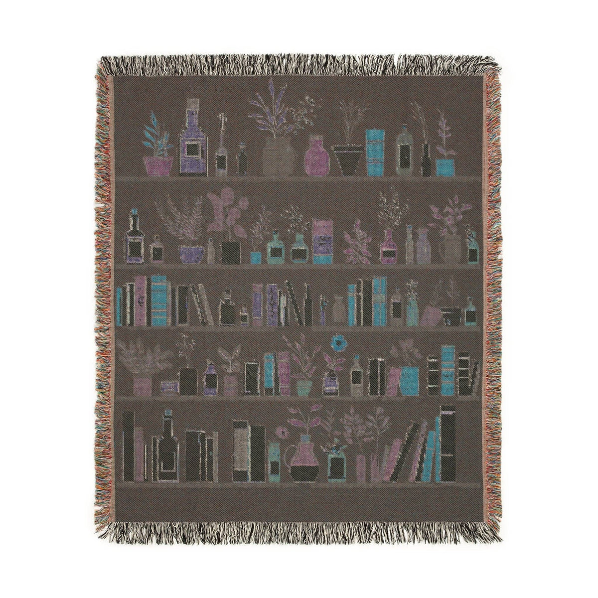 Librariancore Bookshelf Woven Throw Blanket