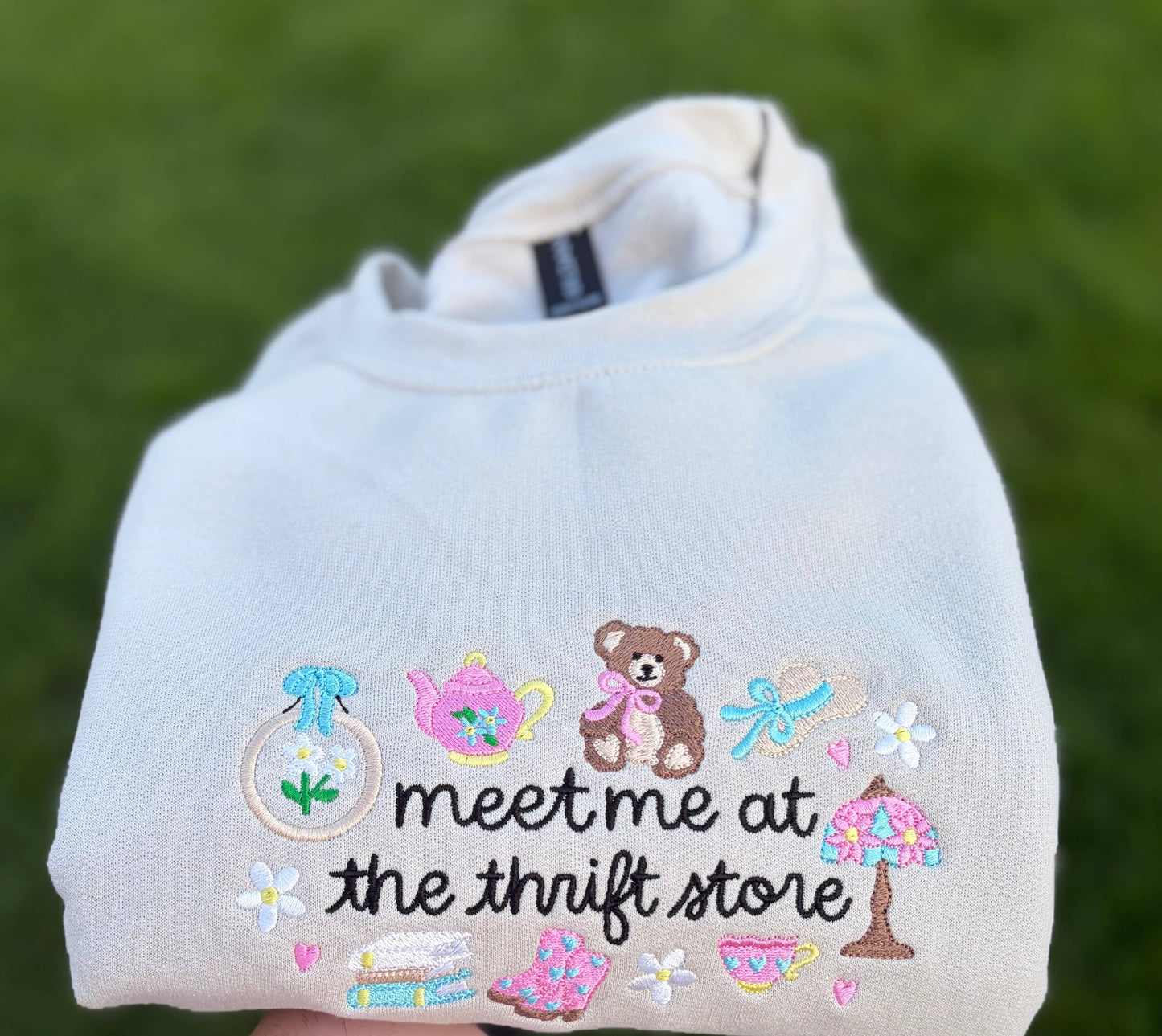 Meet Me At The Thrift Store Embroidered Crewneck