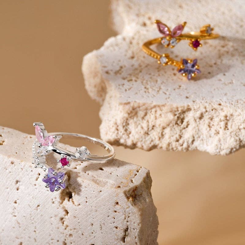 Starlit Butterfly Adjustable Ring PREORDER