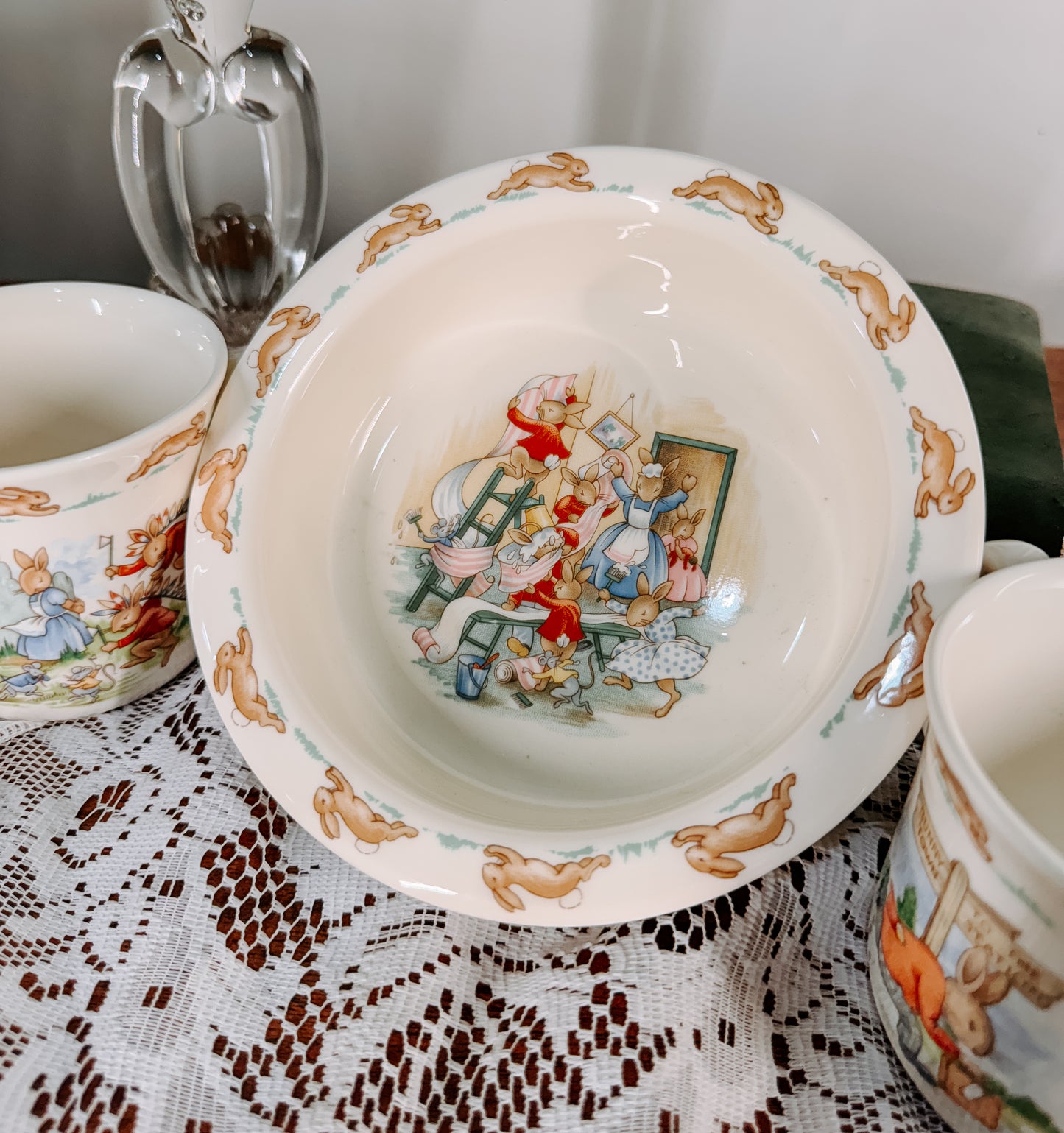 Vintage Bunny Storybook Children’s Dish Set (3-Piece)