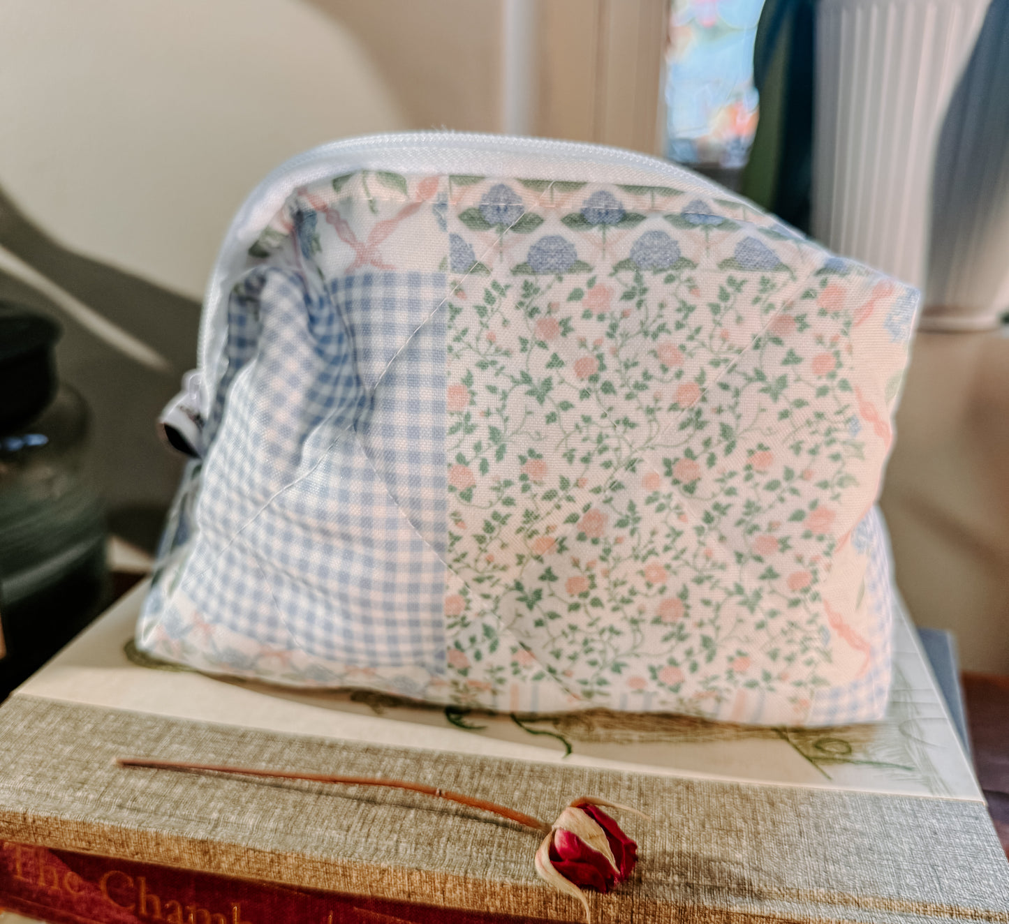 Handmade XL Quilted Makeup Pouch