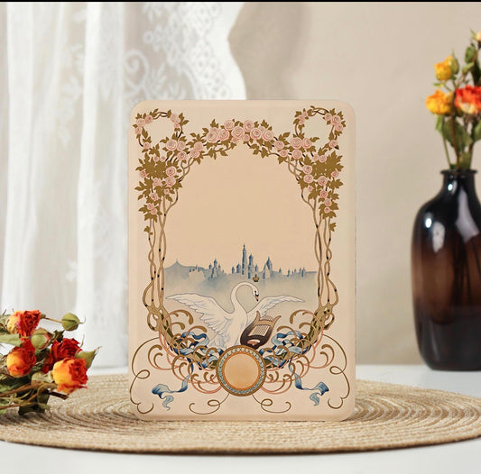 Swan Princess Clear-Back Kindle Case with Strap