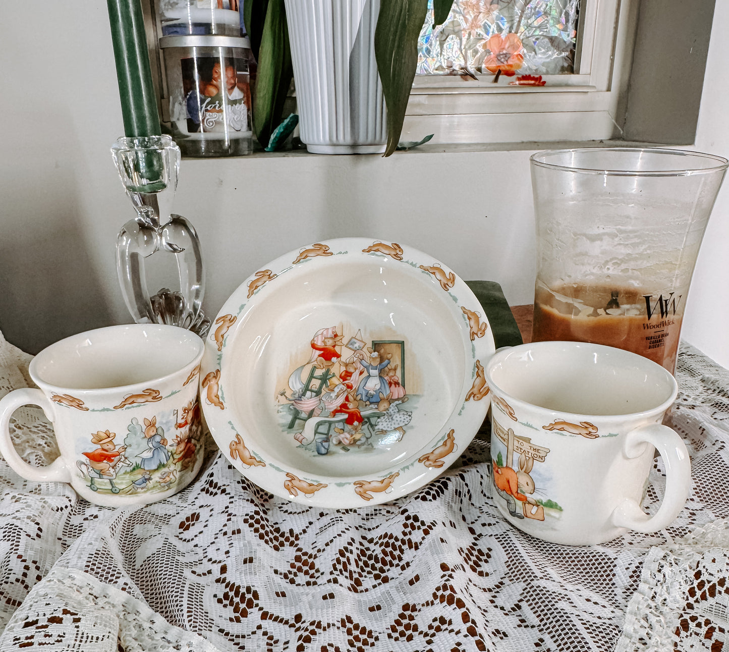 Vintage Bunny Storybook Children’s Dish Set (3-Piece)