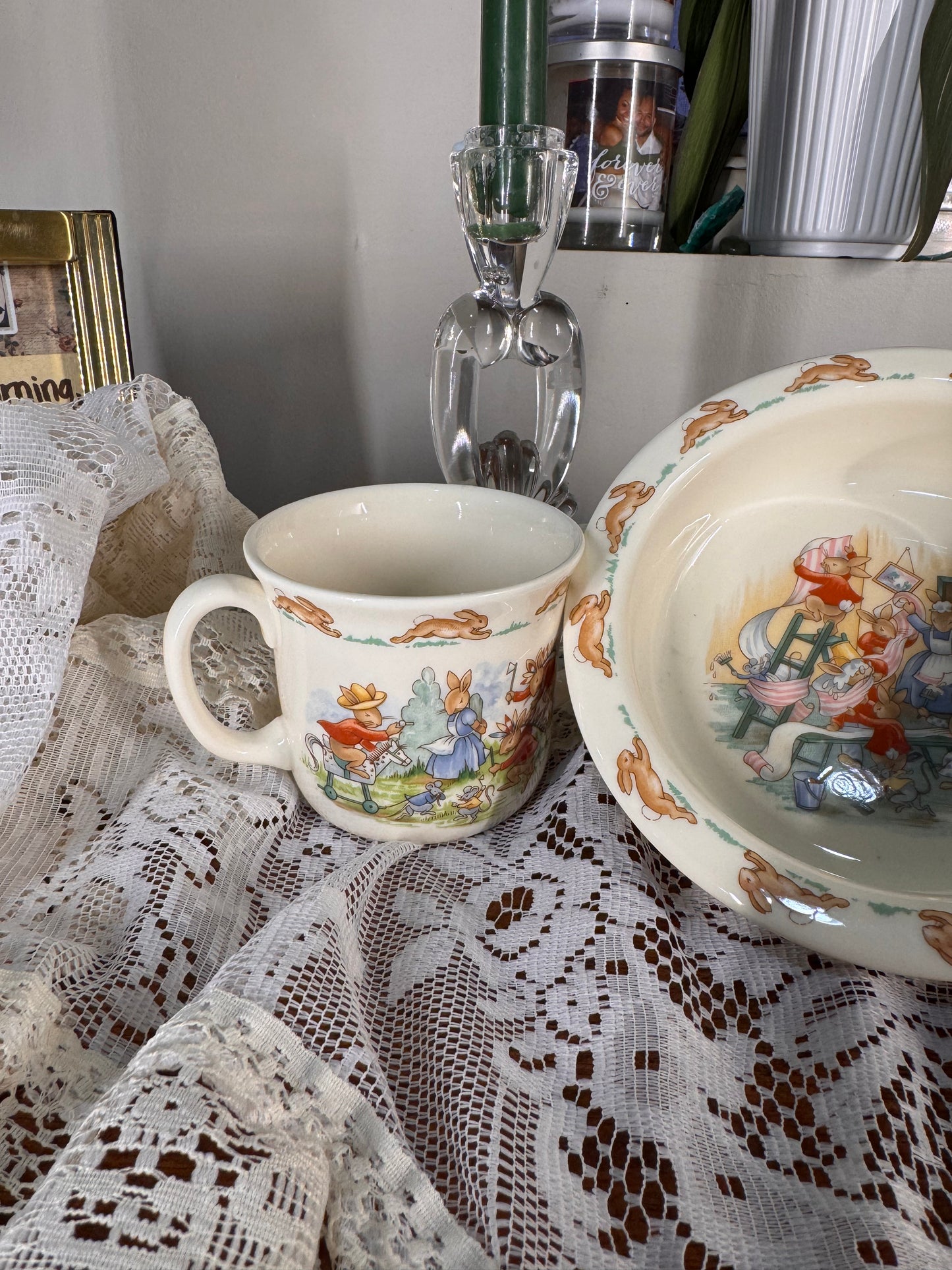 Vintage Bunny Storybook Children’s Dish Set (3-Piece)