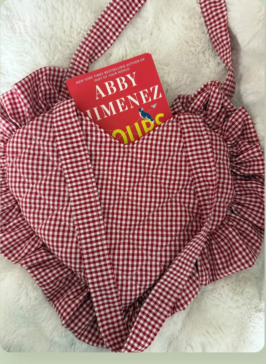 Heart gingham tote bag 