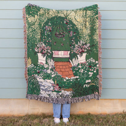 Cottage garden throw blanket 