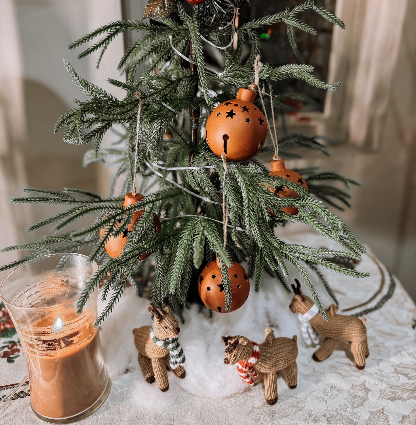 Rust Bell Metal Ornament Set of 6