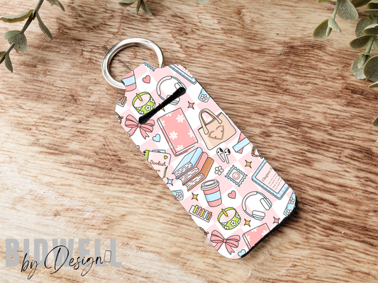 Cozy Bookish Chapstick Holder Keychain PREORDER