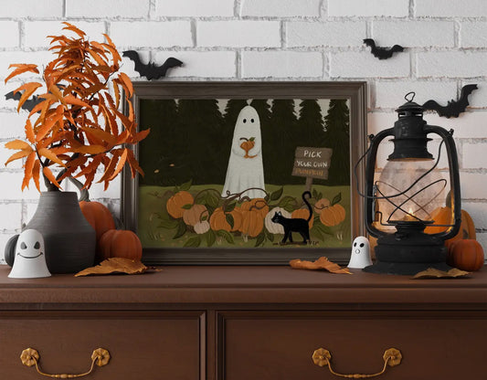 “Pick Your Own Pumpkin” Art Print with frame